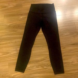 Lululemon align leggings, size 6, 25” inseam, black stripe pattern, like new!